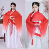 成人儿童古装汉服古典舞台表演出服中国风学生超仙渐变色飘逸古筝