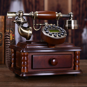实木欧式仿古电话机，复古时尚创意个性电话机，家用固定有绳电话座机