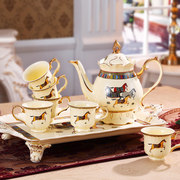 欧式茶具套装家用带托盘小奢华下午红茶杯茶壶陶瓷英式咖啡杯套装