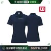 韩国直邮wilson短袖t恤8230女士海军蓝领子，pk高尔夫团