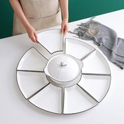 网红团圆餐具陶瓷盘子，创意家用拼盘餐具组合扇形摆盘月亮盘