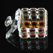 创意水晶饰品盒欧式首饰收纳盒透明糖果储物罐带盖水晶玻璃展示盒