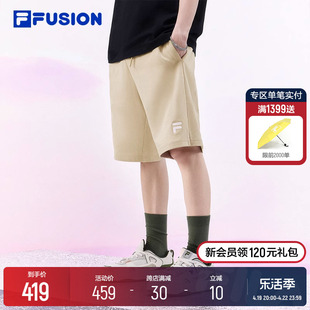 FILA FUSION斐乐潮牌情侣短裤2024夏季运动休闲五分裤中裤男