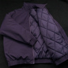 紫色短款棉服高级感男士春季外套，男款深紫色棉衣美式飞行员夹克男