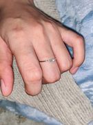 ll2韩版小众设计ins风冰，海蓝色锆石小方钻极细细圈戒指钻戒指环
