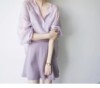灰调紫高腰半身裙短裙裤防走光流光质感 仙气女夏季气质时髦A型裙