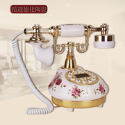 欧式田园复古老式古董陶瓷，工艺酒店家用来电显示固话，座机电话机