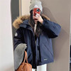 冬装羽绒棉服女2024年新款加厚工装派克服大毛领冬季棉衣棉袄外套