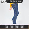 Lee中腰直脚筒小个子女生蓝色牛仔裤潮流日常修身显腿长裤子