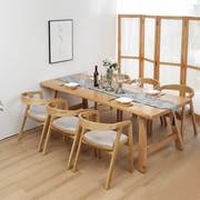 全实木餐桌北欧家用纯原木大板长方形桌子大小户型日式桌椅组合