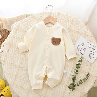 婴儿连体衣纯棉长袖，哈衣春秋季宝宝睡衣短袖，爬服新生儿衣服夏装