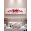 紫粉色床头画天鹅花卉房间主，卧室玫瑰装饰画，挂画背景墙壁水晶瓷画