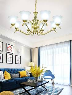 欧普雷士吊灯客厅灯美式简约卧室，温馨简欧式创意餐厅家用吸顶金色