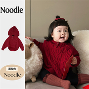 秋装童装韩版女童，可爱连帽毛衣宝宝洋气麻花，披肩斗篷针织套头上衣