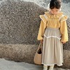 女童棉布裙2024春季儿童韩系小众设计感花边半身裙绣花长裙