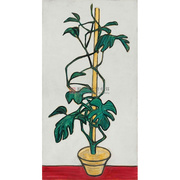 中式玄关花卉植物装饰画常玉油画常青藤手绘书房现代娱乐场所挂画