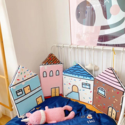 婴儿床防撞床围软包布艺床围挡布拼接(布拼接)床，北欧全棉可拆洗小房子床围