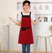 厨房服务员围裙餐厅面包，店女男白色黑色红色，袖套工作奶茶防污烧烤