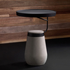 边几角几小茶几 设计师创意个性圆形水泥底座 铁艺边桌 高端定制