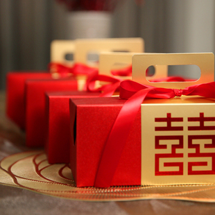 个性定制大容量新中式手提伴手礼喜糖空盒子结婚满月生日祝寿诞宴