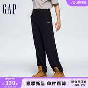 Gap男装2024龙年新春时尚刺绣运动卫裤宽松新年红色长裤422218