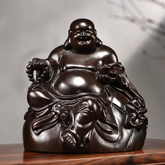 黑檀木雕家居客厅送弥勒佛像