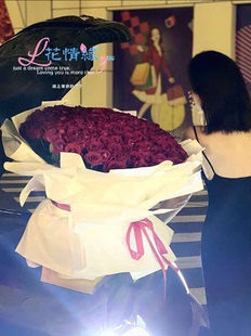 99朵红粉香槟玫瑰花鲜花速递深圳同城，1133199朵送女友求婚生日