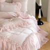 法式公主风100支长绒棉四件套全棉蕾丝床上用品纯棉1.8m床单被套