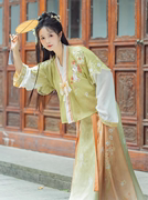 春装中式国风绣花刺绣对襟，套裙长裙轻薄舒适日常汉服套装