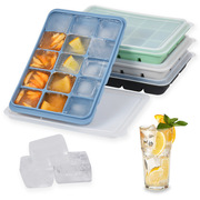 三信15格方形冰格硅胶模具，diy水果冰块威士忌，制冰盒带盖冰格模具