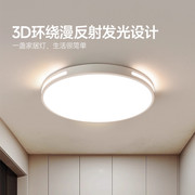 led吸顶灯卧室铁艺灯具，简约现代黑色，白色客厅灯薄房间顶灯护眼灯