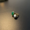 绿玛瑙珍珠戒指开口可调节简约复古指环指圈vintage彩宝