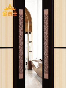 新中式仿古玻璃门拉手推拉门不锈钢，大门把手别墅酒店家居加厚