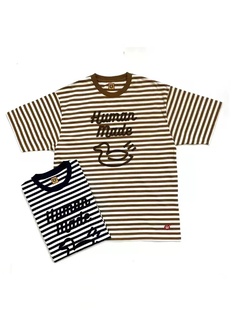 日本humanmade鸭子条纹短袖，情侣款宽松休闲圆领t恤