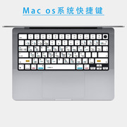 适用苹果MacBook Mac os快捷键笔记本键盘贴纸Pro14按键贴A2442 16.2寸Air13 A2338 2023款MBP A2780 A2779