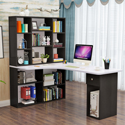 转角电脑桌台式家用简约办公桌 学生书桌书柜书架组合成人 写字台