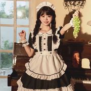 二次元cosplay女仆装lolita洛丽塔咖啡厅女佣，洋装黑白连衣裙套装