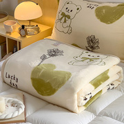 夏季牛奶绒毛毯家用空调，毯子单双人(单双人，)珊瑚法兰绒沙发办公室午睡盖毯