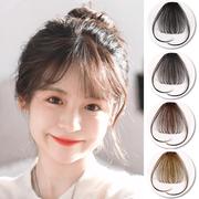 空气刘海假发片女真发自然前额贴片隐形无痕齐刘海真发假发片补发
