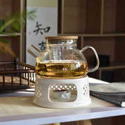 陶瓷温茶炉套装大容量玻璃煮茶壶带内胆家用蜡烛煮花茶公杯加热器