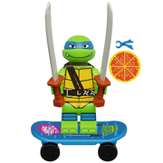 积木人仔忍者神龟滑板K2130李奥纳多第三方儿童益智儿童拼装玩具
