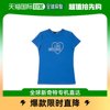 香港直发moschino莫斯奇诺女士，宝蓝色套头圆领短袖，印花t恤衫
