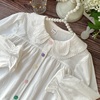 宝宝花瓣领衬衫纯棉洋气，女童衬衣白色，2024年春季洋气儿童上衣