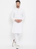 印度进口服饰男装长衫库尔塔尼泊尔民族风服饰纯棉白色中长款
