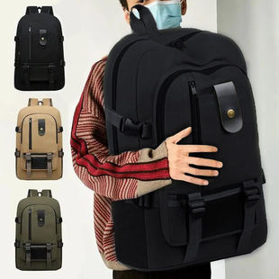 耐磨帆布大容量双肩包旅行(包旅行)背包时尚潮男女中大学生书包行李包