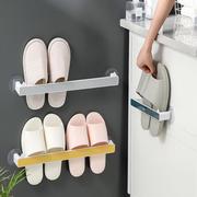 创意沥水浴室门后拖鞋收纳架 塑料家用免打孔卫生间壁挂鞋架