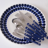 法国sabreparis海军蓝色亮面西餐具，套装叉勺4件套复古礼物