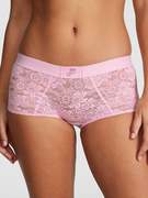 美国维多利亚的秘密pink弹性，宽logo腰，全蕾丝大平角内裤
