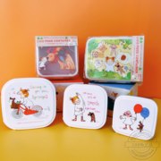 日本购回coco酱卡通可微波塑料饭盒三件套保温饭盒袋抽绳袋