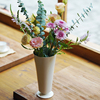 曼叙恬素高足花器手工拉坯花器陶瓷花瓶简约现代摆件
